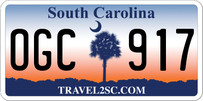 SC license plate OGC917