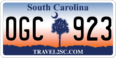 SC license plate OGC923