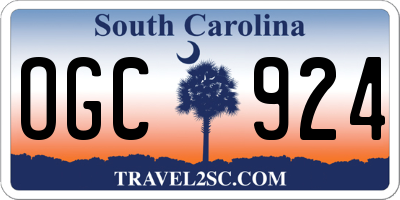 SC license plate OGC924