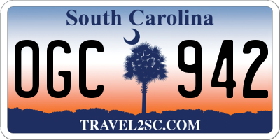 SC license plate OGC942