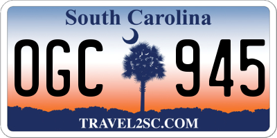 SC license plate OGC945