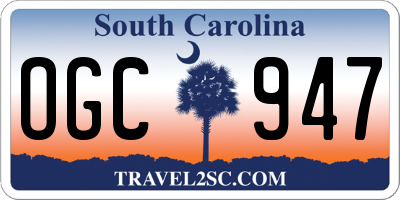 SC license plate OGC947