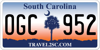 SC license plate OGC952