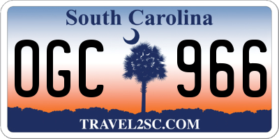 SC license plate OGC966