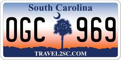 SC license plate OGC969