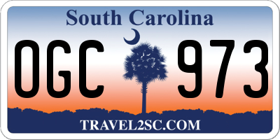 SC license plate OGC973