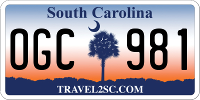 SC license plate OGC981