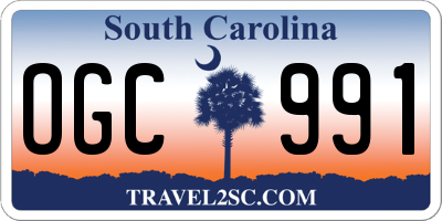 SC license plate OGC991