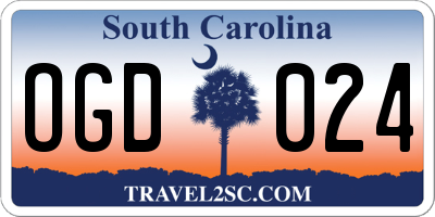 SC license plate OGD024