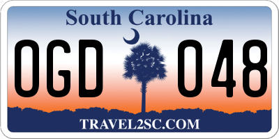 SC license plate OGD048