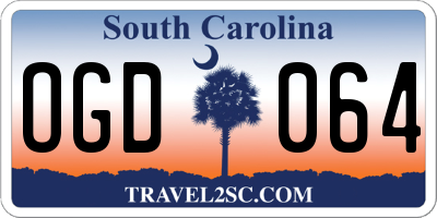 SC license plate OGD064