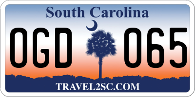 SC license plate OGD065