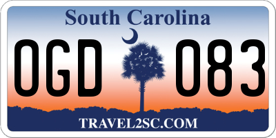 SC license plate OGD083
