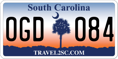 SC license plate OGD084