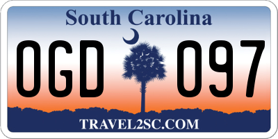 SC license plate OGD097