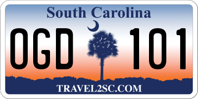 SC license plate OGD101