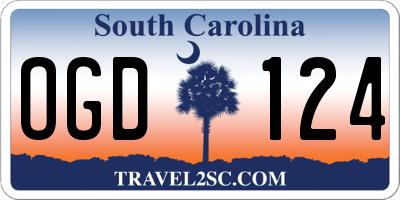 SC license plate OGD124