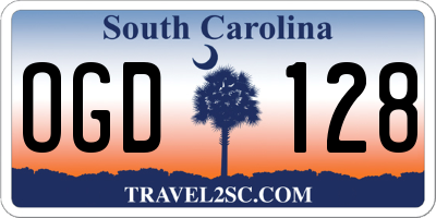 SC license plate OGD128