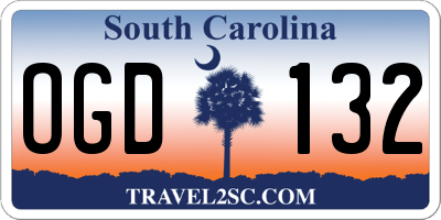 SC license plate OGD132