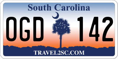 SC license plate OGD142