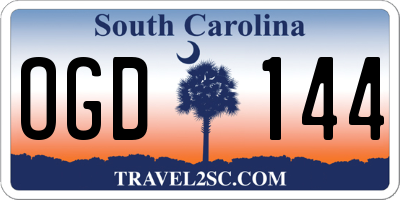 SC license plate OGD144