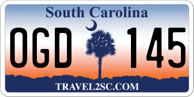 SC license plate OGD145