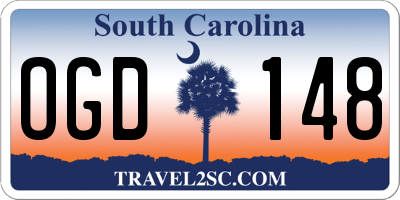 SC license plate OGD148
