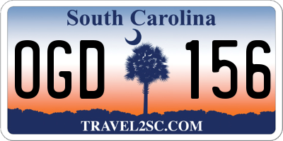 SC license plate OGD156