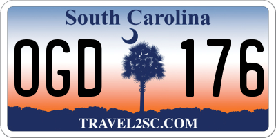 SC license plate OGD176