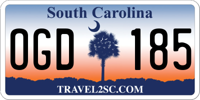 SC license plate OGD185