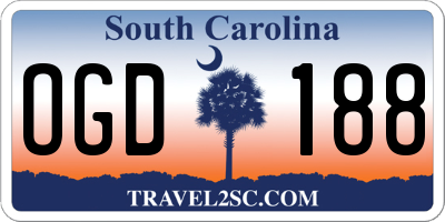 SC license plate OGD188