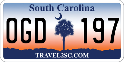 SC license plate OGD197