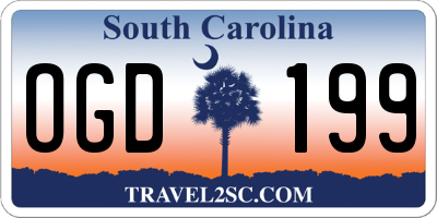 SC license plate OGD199