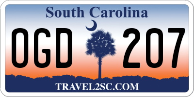 SC license plate OGD207