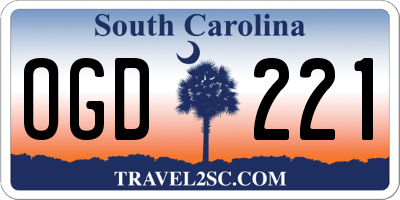 SC license plate OGD221