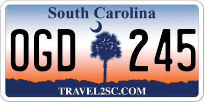 SC license plate OGD245