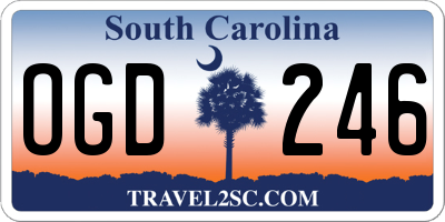 SC license plate OGD246