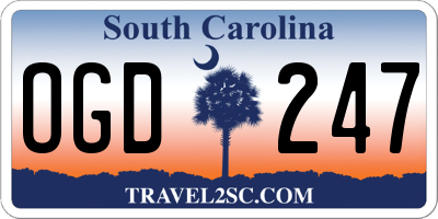 SC license plate OGD247