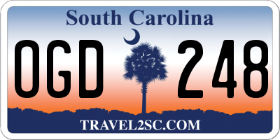 SC license plate OGD248