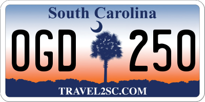 SC license plate OGD250
