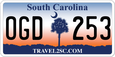 SC license plate OGD253
