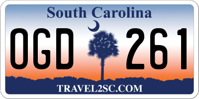 SC license plate OGD261