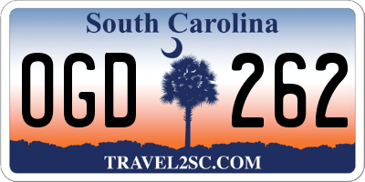 SC license plate OGD262