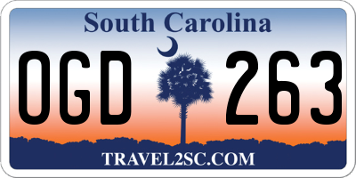 SC license plate OGD263