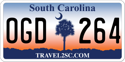SC license plate OGD264