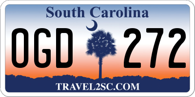 SC license plate OGD272