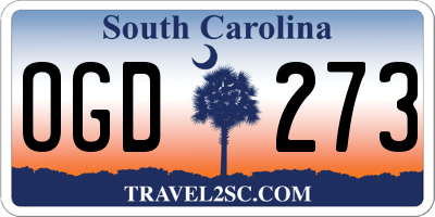 SC license plate OGD273