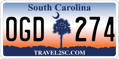SC license plate OGD274