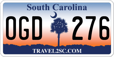 SC license plate OGD276