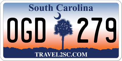 SC license plate OGD279
